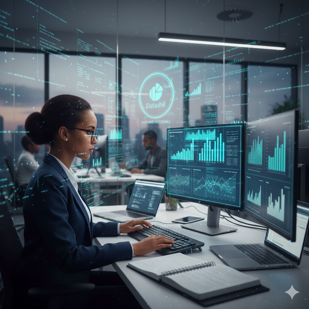 Data analyst at work